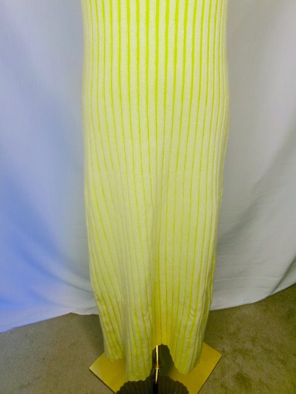 By Together Lime Green Ribbed Knit Bodycon Maxi Dress NWT Small - Picture 3 of 8
